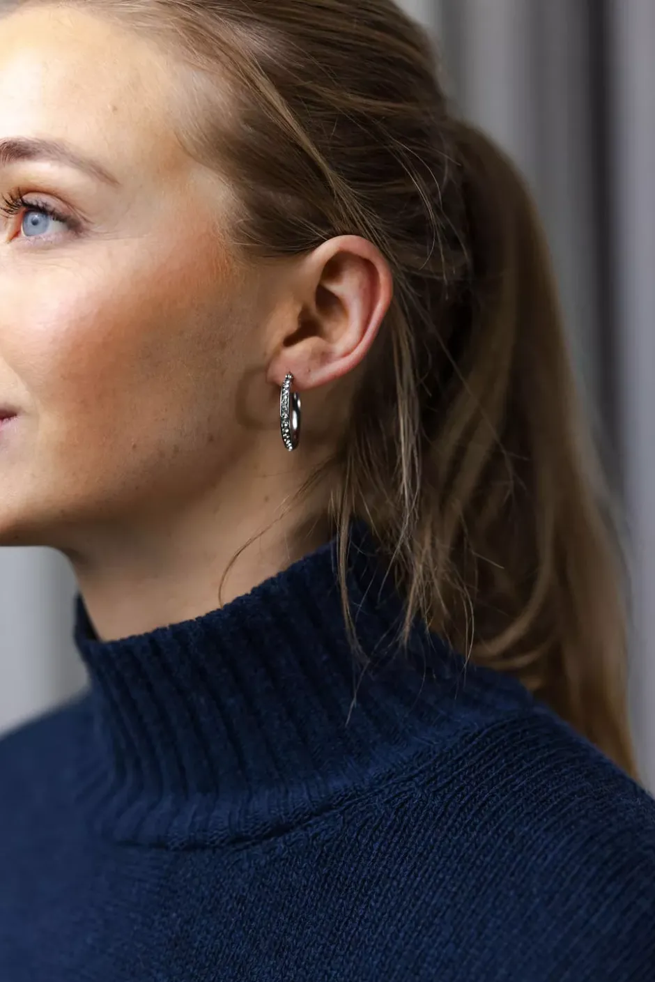 Sparkling Hoops Silver 25mm^HIIL STUDIO JEWELRY Clearance