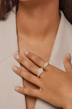 Sparkling Luna Ring Clear CZ^ENAMEL COPENHAGEN Fashion
