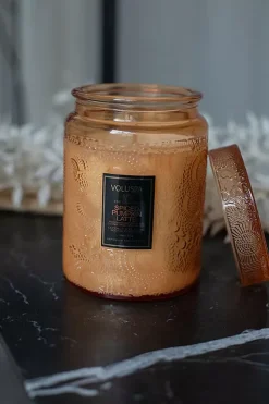 Spiced Pumpkin Latte Large Embossed Glass Jar^VOLUSPA Discount