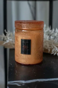 Spiced Pumpkin Latte Large Embossed Glass Jar^VOLUSPA Discount