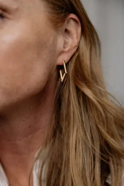 Square Earrings Gold^HIIL STUDIO JEWELRY Online