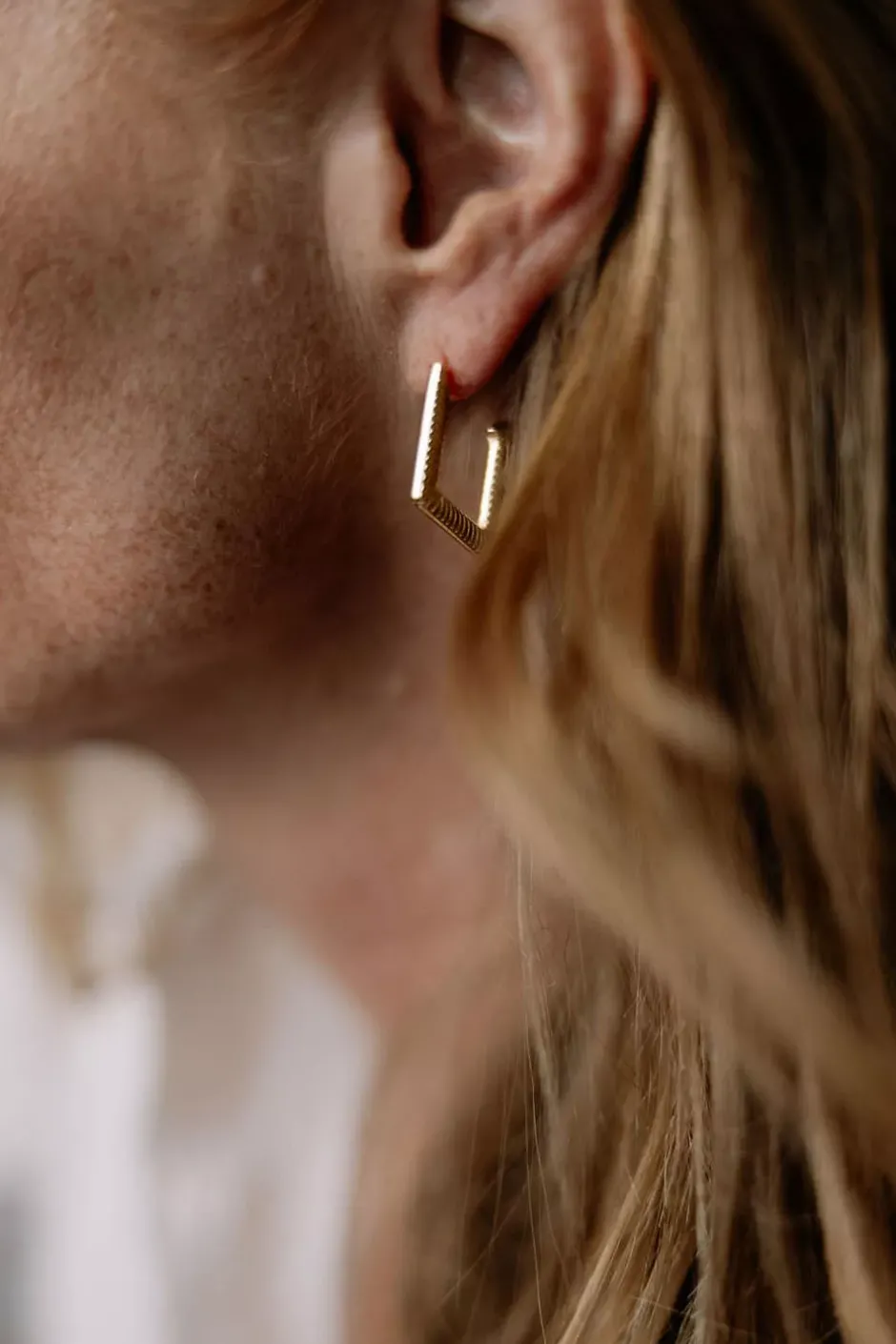 Square Earrings Gold^HIIL STUDIO JEWELRY Online