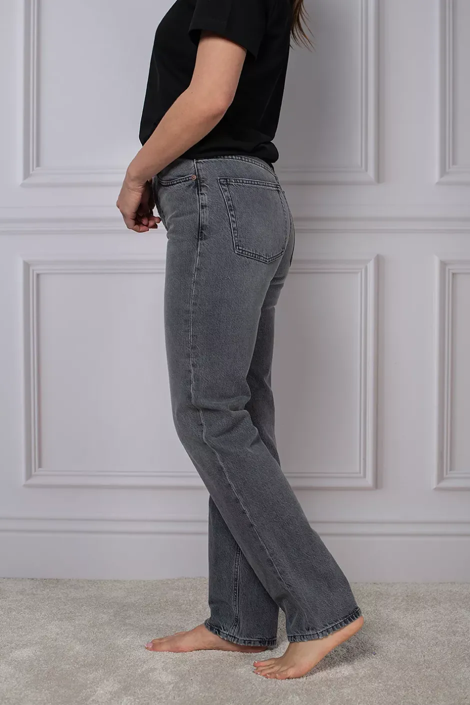 Straight Leg Denim Grey^DAGMAR Hot