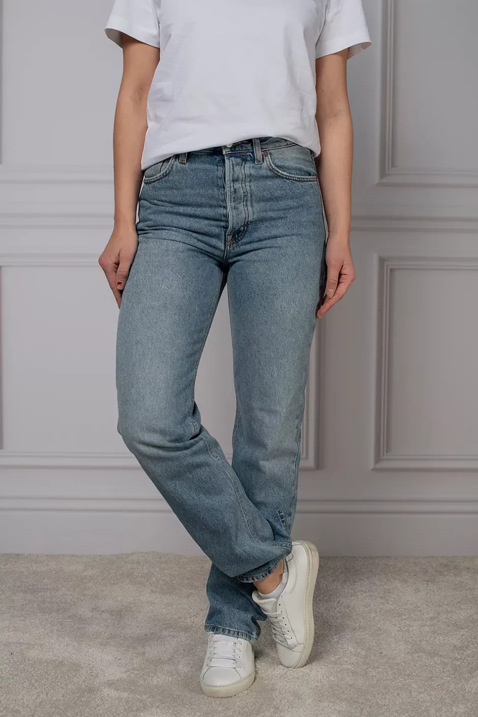 Straight Leg Denim Light Blue Wash^DAGMAR Fashion