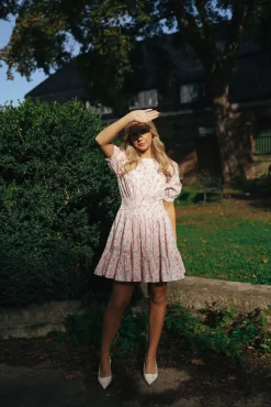 Structured Mini Dress Petite Flowers^BY TIMO Fashion