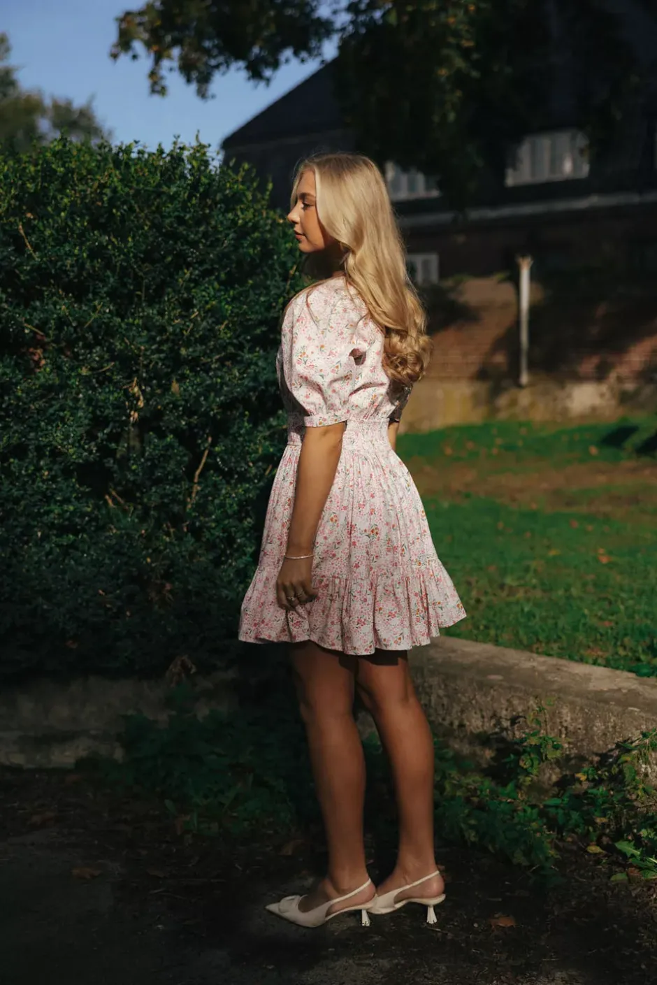 Structured Mini Dress Petite Flowers^BY TIMO Fashion