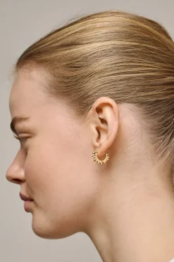 Sunshine Leaves Hoops Gold^ENAMEL COPENHAGEN Hot
