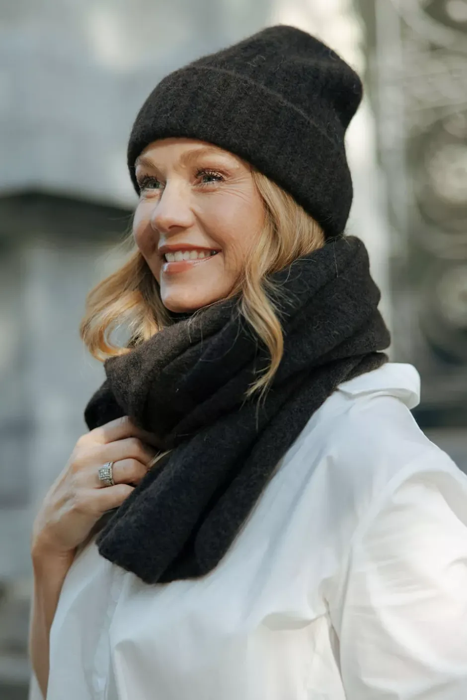 Susanna Basic Scarf Dark Brown^NATURA CASHMERE Sale