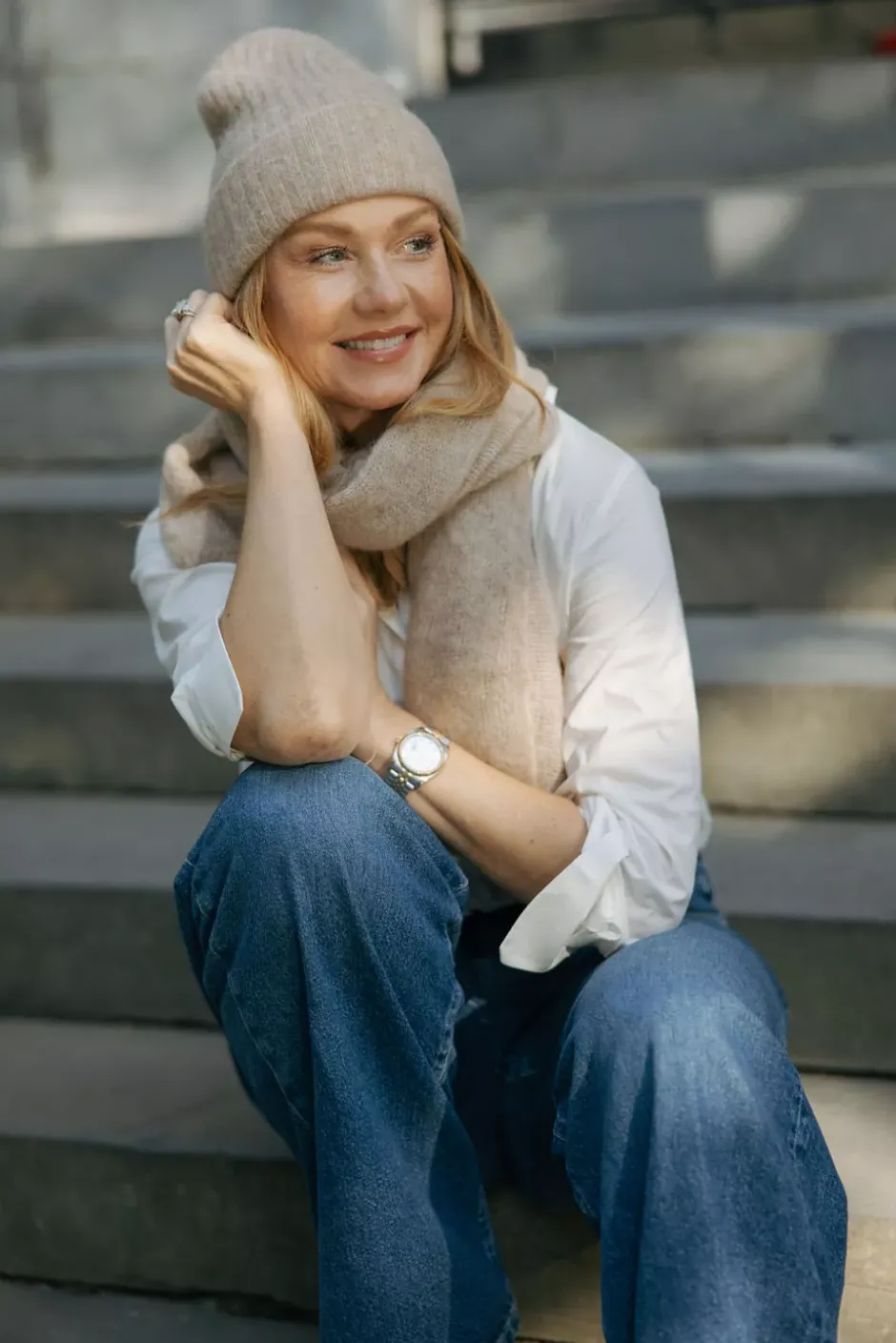 Susanna Basic Scarf Taupe^NATURA CASHMERE Fashion