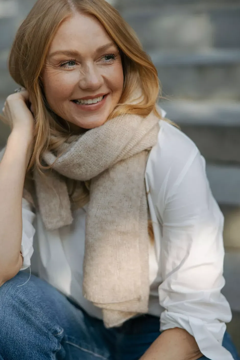 Susanna Basic Scarf Taupe^NATURA CASHMERE Fashion