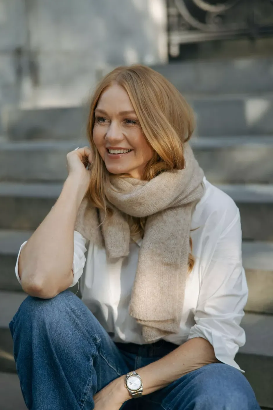 Susanna Basic Scarf Taupe^NATURA CASHMERE Fashion