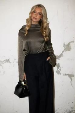 Tammie Satin Blouse Dk Truffle^TWISTu0026TANGO Fashion