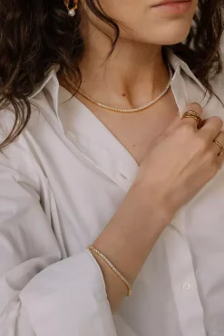 Tennis Necklace Gold^HIIL STUDIO JEWELRY Outlet