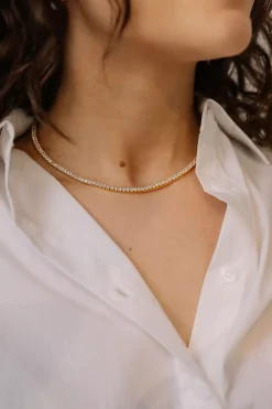 Tennis Necklace Gold^HIIL STUDIO JEWELRY Outlet