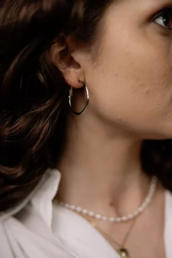 Thin Hoops Medium Silver^HIIL STUDIO JEWELRY Fashion