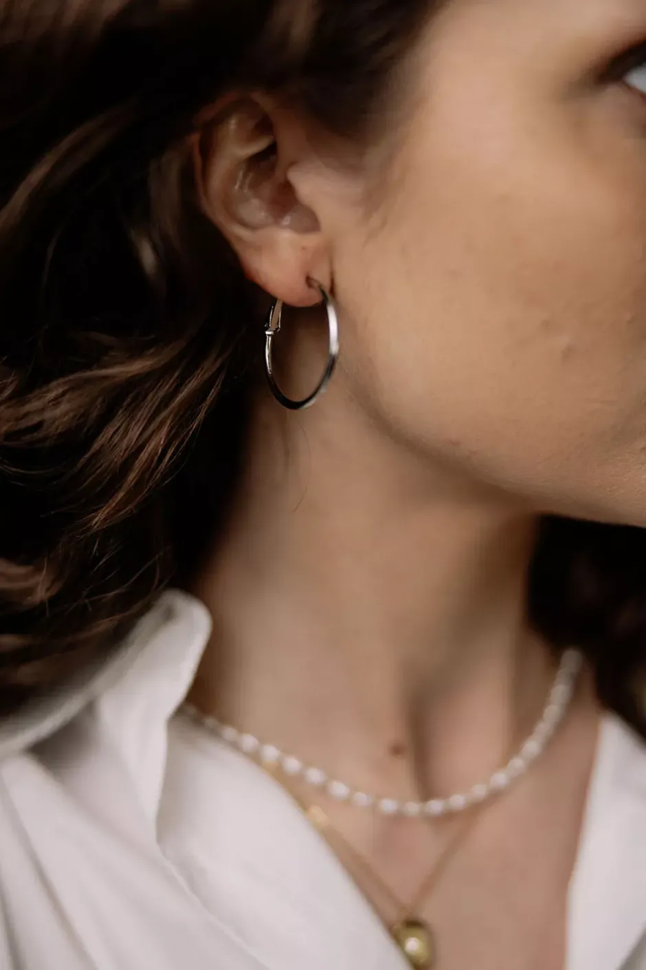 Thin Hoops Medium Silver^HIIL STUDIO JEWELRY Fashion