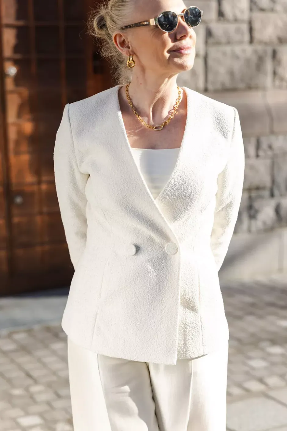 Tone Blazer Creme^CARMA COLLECTION New