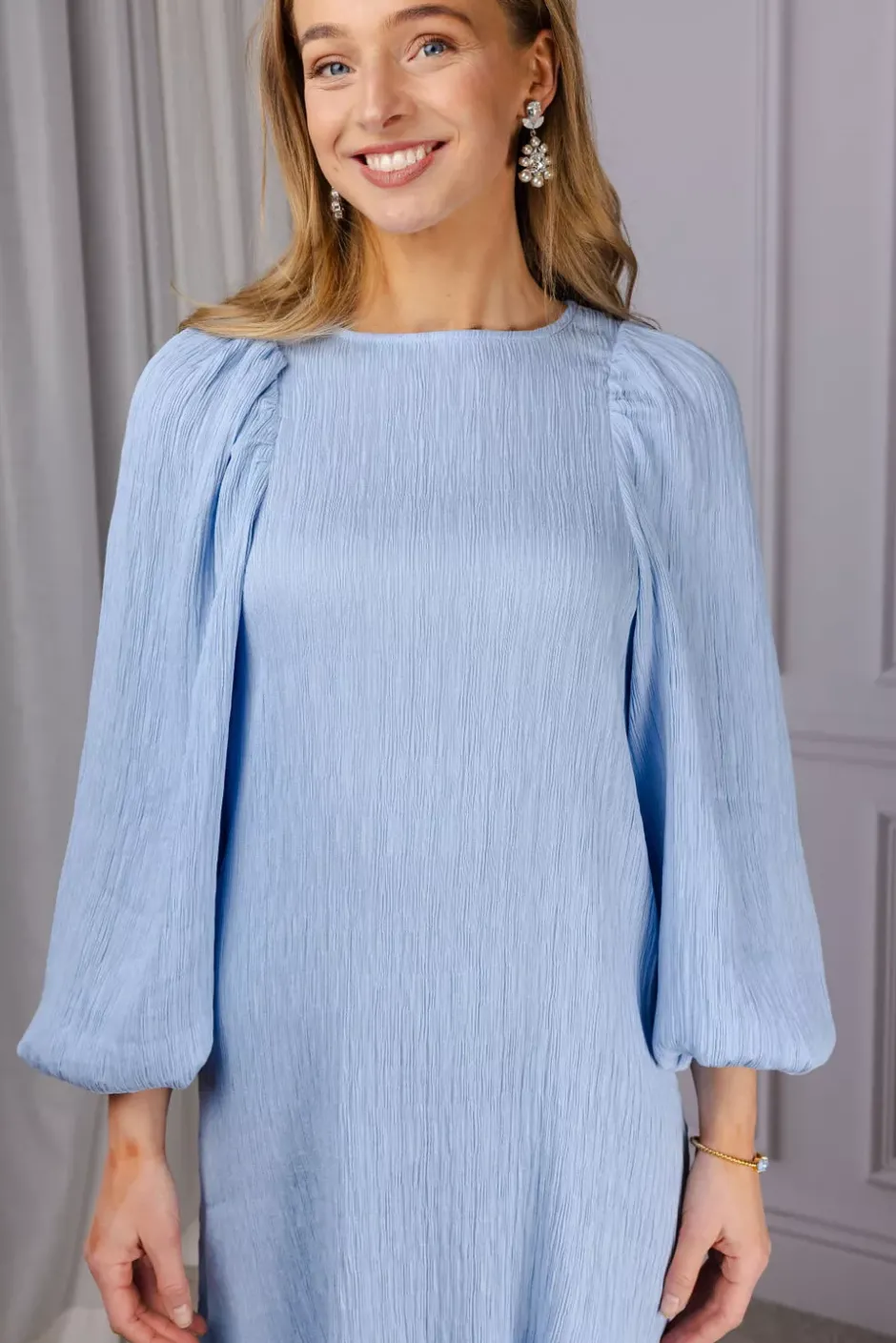 Valeria Crinkled Dress Lt Blue^ARNIE SAYS Best