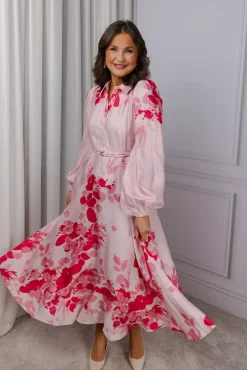 Viscose Shirt Dress Pink Field^BY TIMO Discount