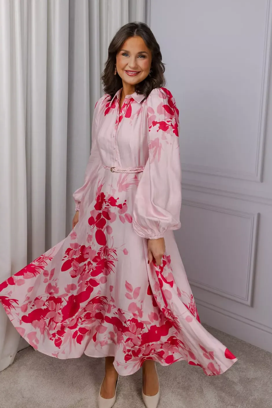 Viscose Shirt Dress Pink Field^BY TIMO Discount