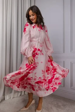 Viscose Shirt Dress Pink Field^BY TIMO Discount