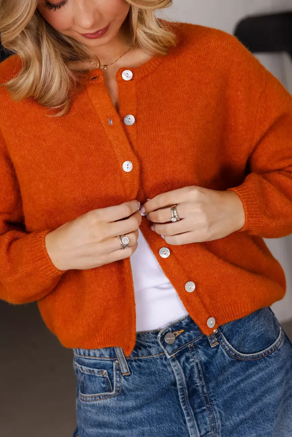 Vitow Cardigan Brick Melange^AMERICAN VINTAGE Sale