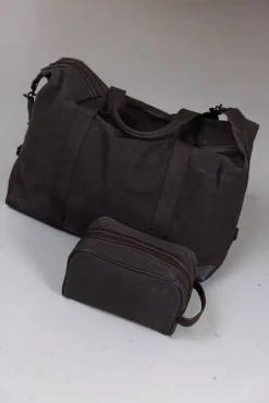 Waxed Cotton Washbag Tarmac^DAY ET Sale