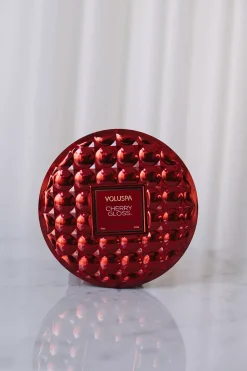 3-Wick Tin Candle Cherry Gloss 40t^VOLUSPA Outlet