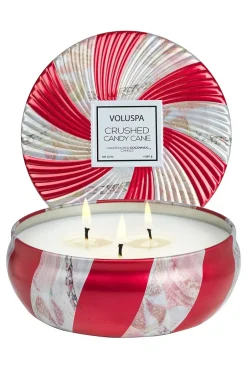 3-Wick Tin Candle Crushed Candy Cane 40t^VOLUSPA Sale