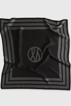Wide Striped Scarf Black & Grey^LESCARF Discount