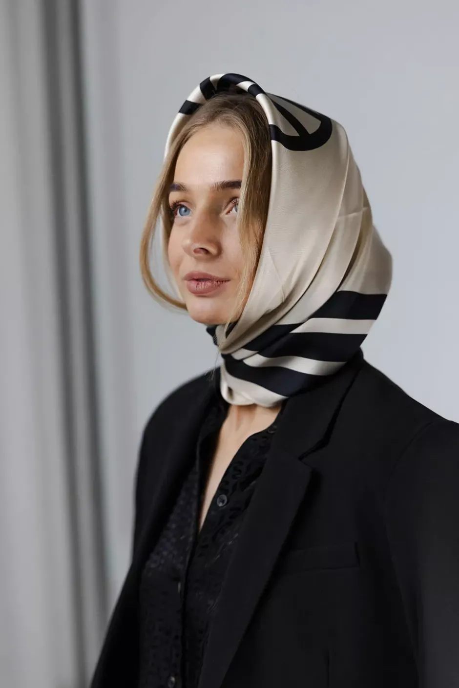 Wide Striped Scarf Sand & Black^LESCARF Outlet