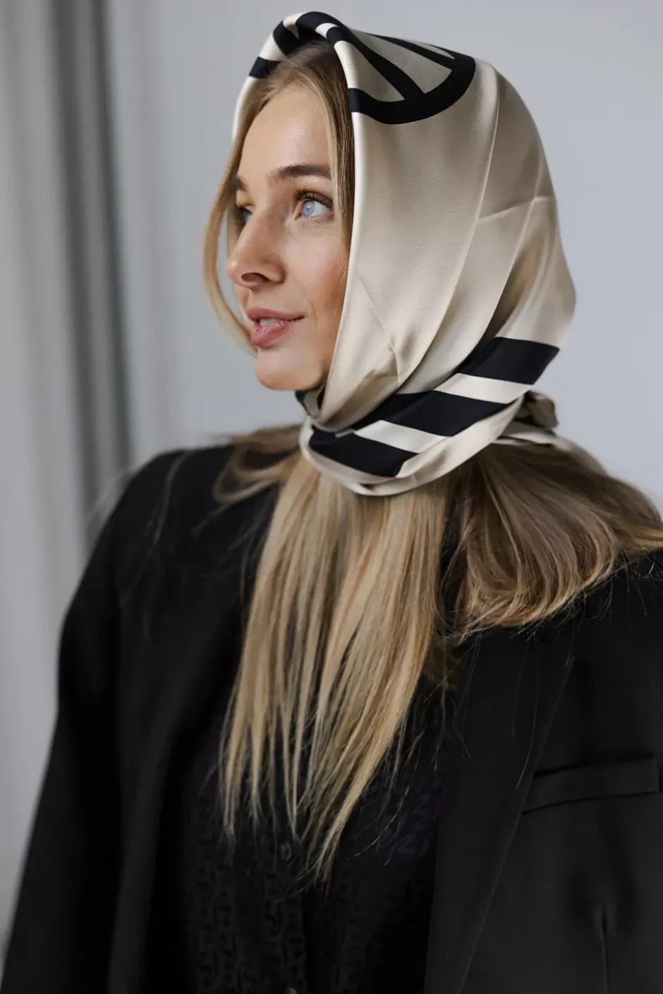 Wide Striped Scarf Sand & Black^LESCARF Outlet