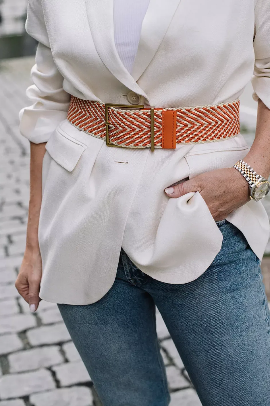 Woman Belt 93577BR Orange/Mandarin^MAISON BOINET New