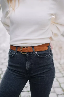 Woman Belt 91660G Havana^MAISON BOINET Fashion