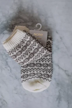 Wool Pattern Socks Offwhite/Beige^NOTE BY SYVERSEN Best