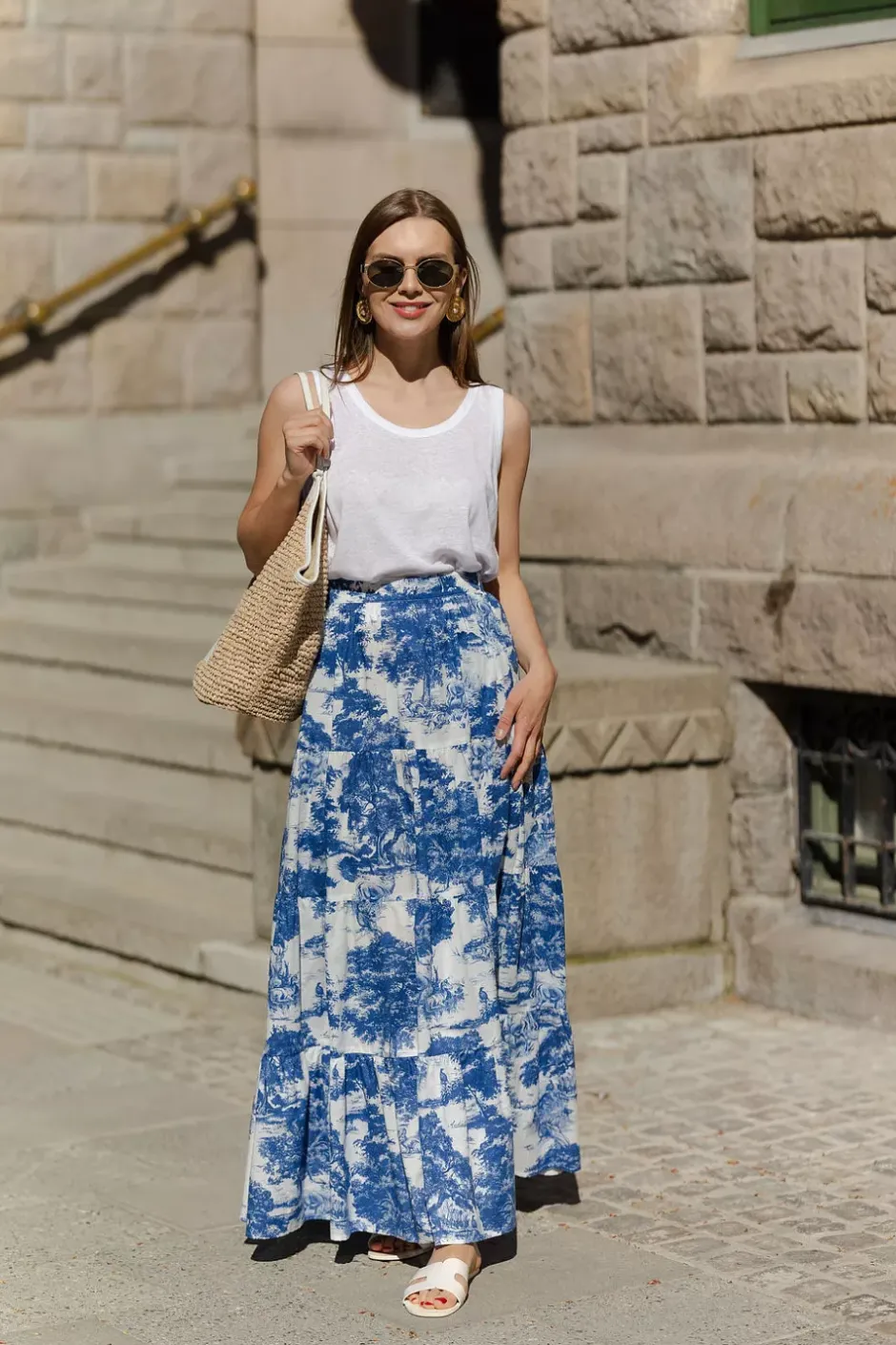 Wren 105 Skirt Blue Toile De Jouy^ANDIATA Online